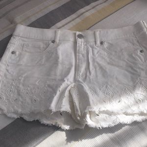 Loft white denim shorts